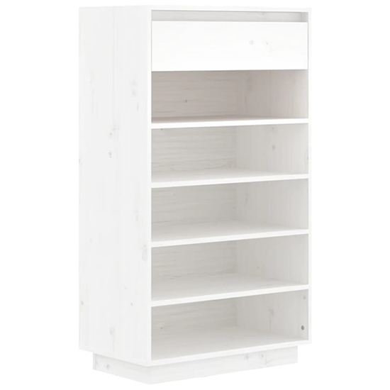 Ochoa Solid Pinewood Shoe Storage Rack In White