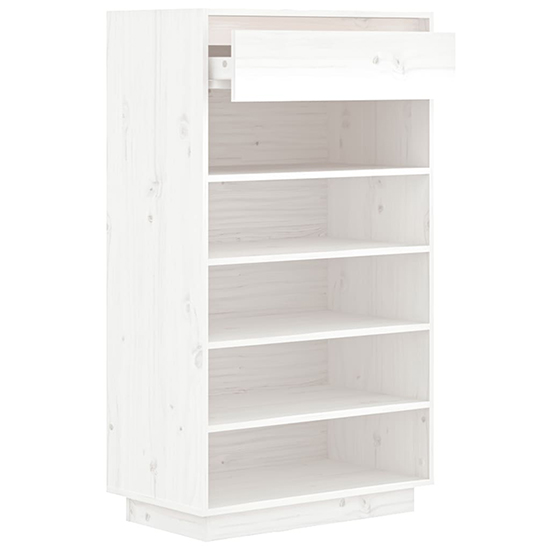 Ochoa Solid Pinewood Shoe Storage Rack In White