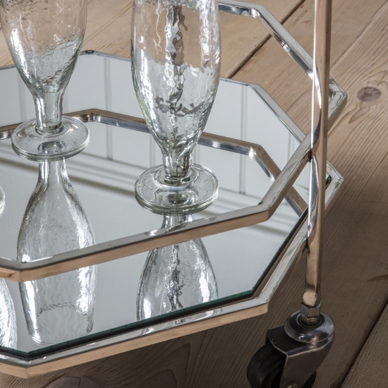 Ockla Glass Shelves Drinks Trolley With Silver Frame_2