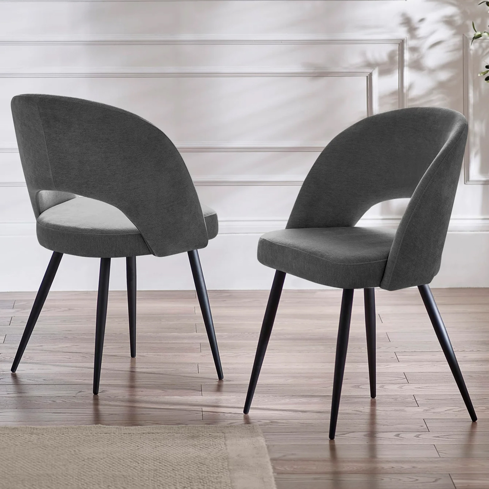 Ocoee Black Ceramic Top Extending Dining Table With 4 Erie Grey Chairs