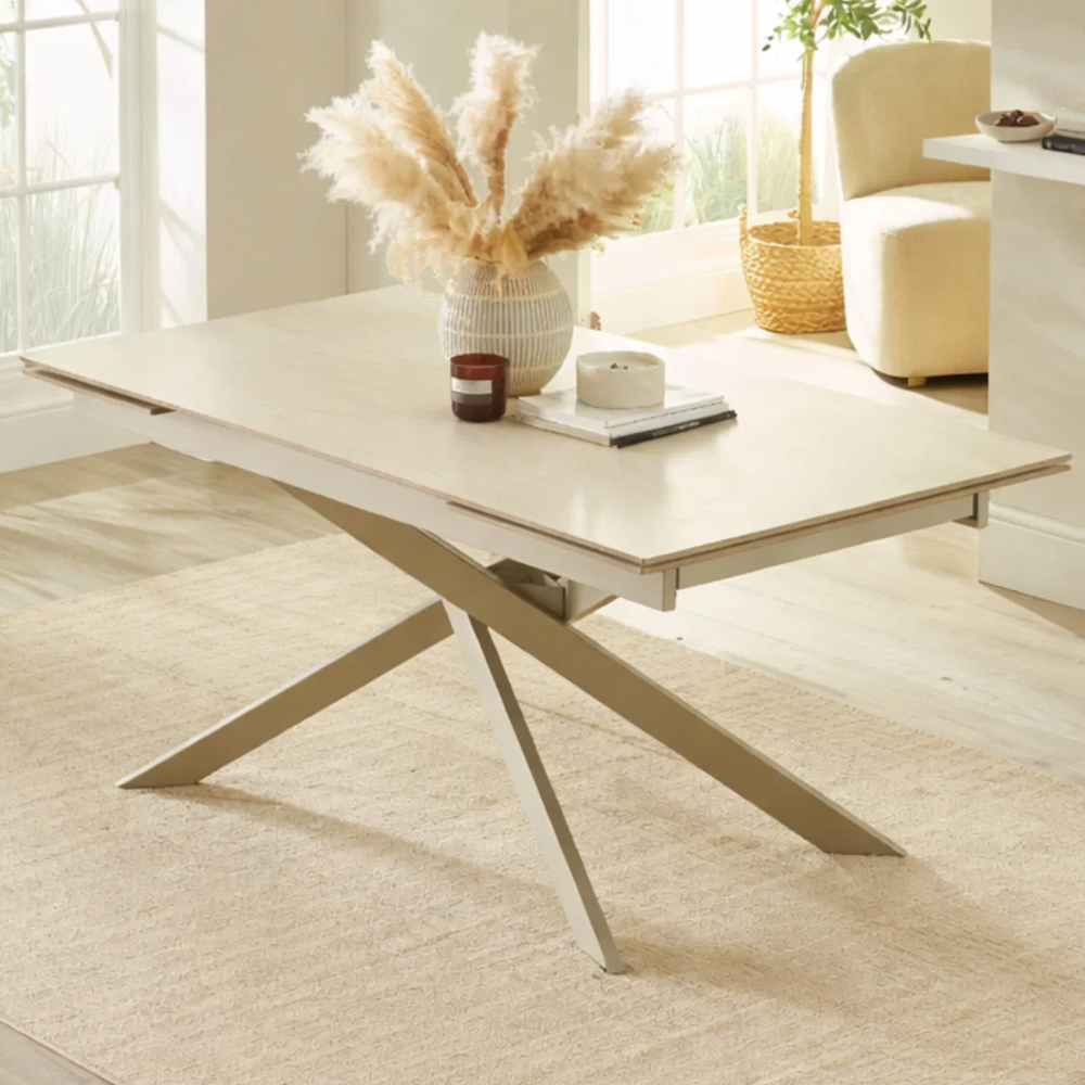 Ocoee Wooden Extending Dining Table in Natural Stone