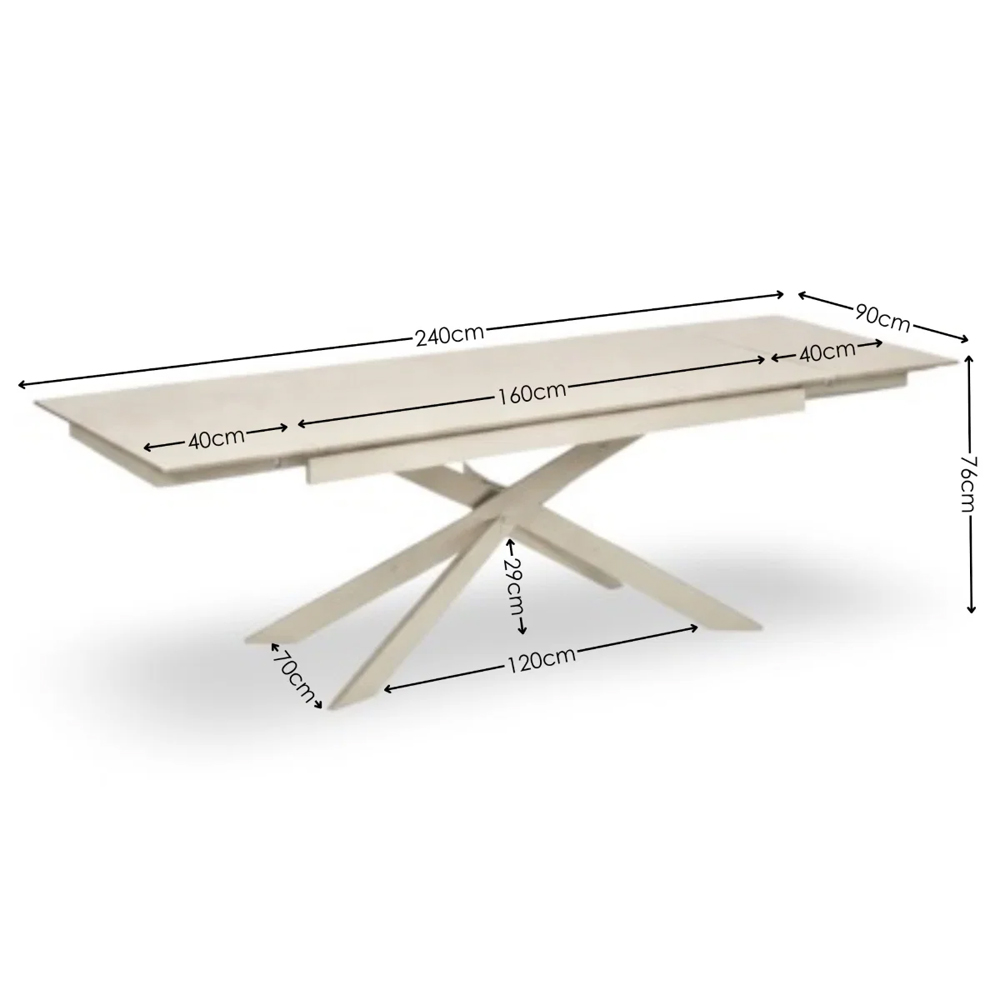 Ocoee Wooden Extending Dining Table in Natural Stone