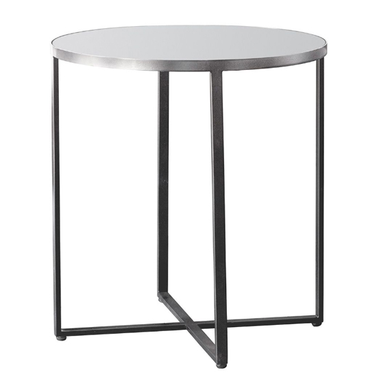 Oconto Silver Glass Side Table In Brushed Nickel Metal Frame_3