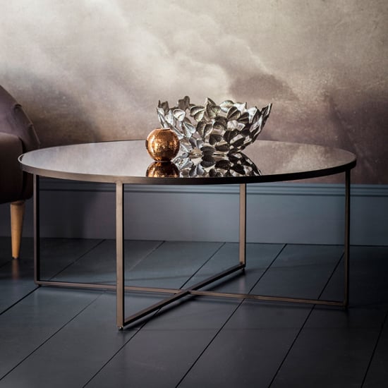 Read more about Oconto smokey glass coffee table in matt black metal frame