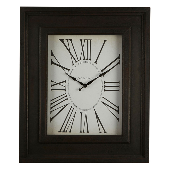 Photo of Ocrasey rectangular antique style wall clock in black