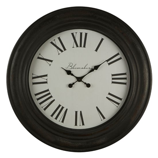 Ocrasey Round Antique Style Wall Clock In Black