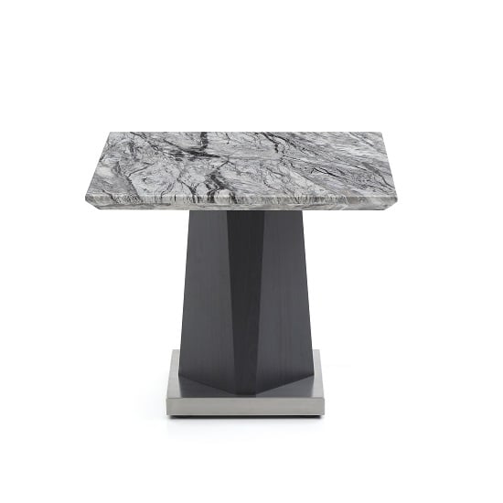 Octave Marble Top End Table Square In Charcoal Grey Furniture in Fashion