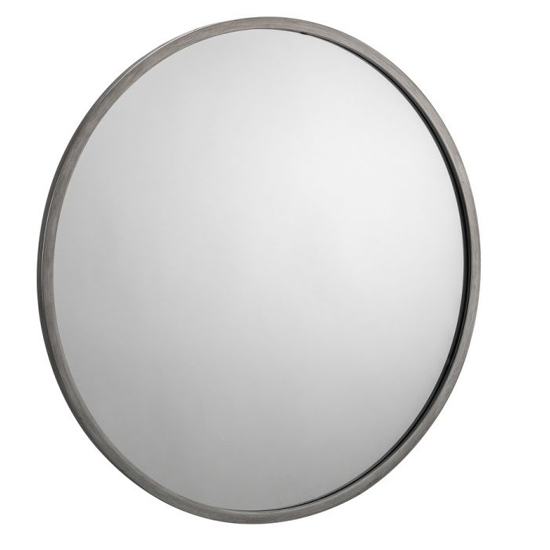 Oaklynn Round Wall Mirror With Pewter Frame