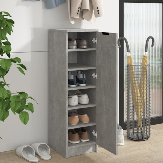 Octave Wooden Shoe Storage Cabinet In Concrete Effect