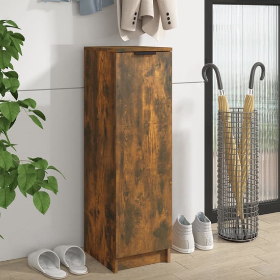 Photo of Octave wooden shoe storage cabinet in smoked oak