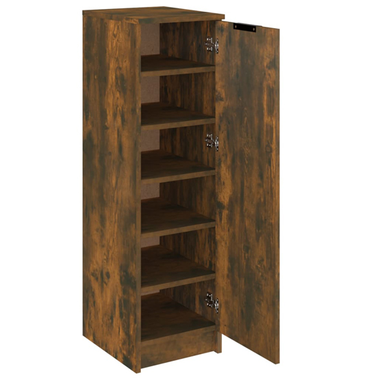 Octave Wooden Shoe Storage Cabinet In Smoked Oak