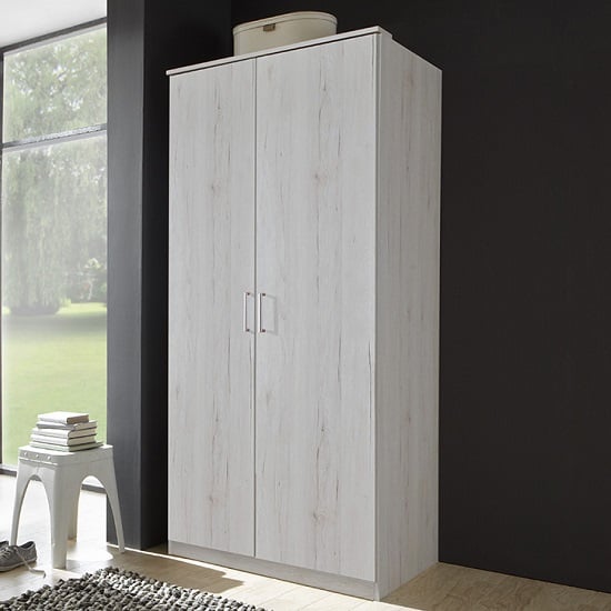 Read more about Octavia contemporary wardrobe in white oak with 2 doors