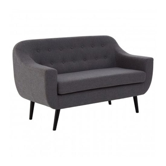 Odensa 2 Seater Fabric Sofa In Dark Grey_2