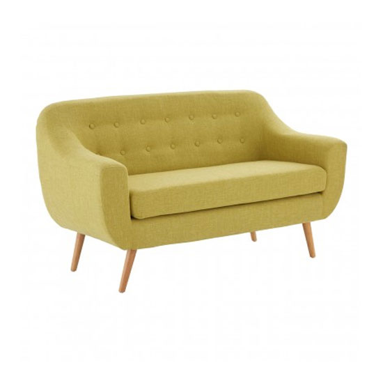 Odensa 2 Seater Fabric Sofa In Yellow_2