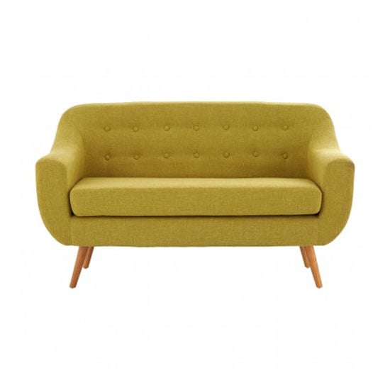 Odensa 2 Seater Fabric Sofa In Yellow Furniture in Fashion