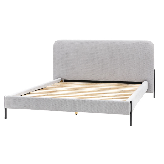 Read more about Odense fabric double bed with black legs in natural