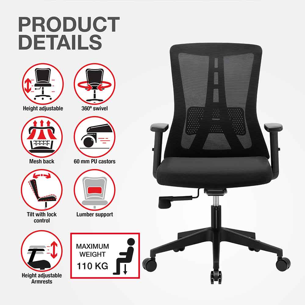 Odenton Fabric Home And Office Chair - Black