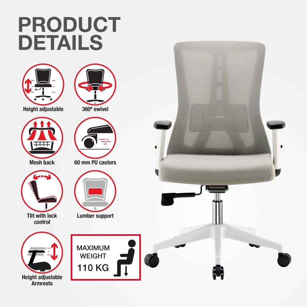 Odenton Fabric Home And Office Chair - Grey