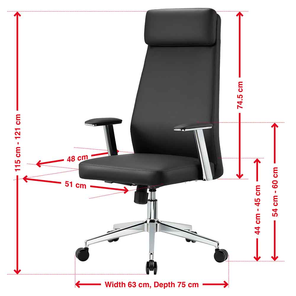 Odenton Faux Leather High-backed Executive Home And Office Chair - Black