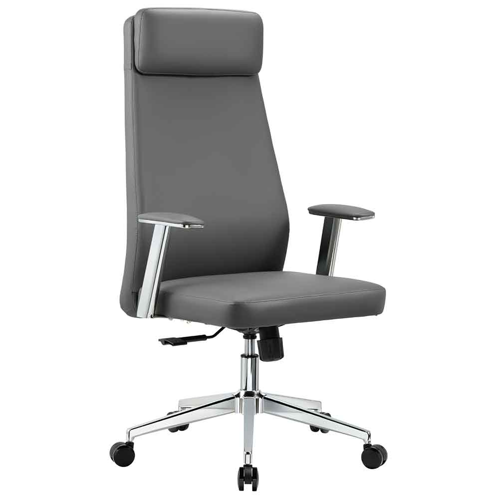 Odenton Faux Leather High-backed Executive Home And Office Chair - Grey