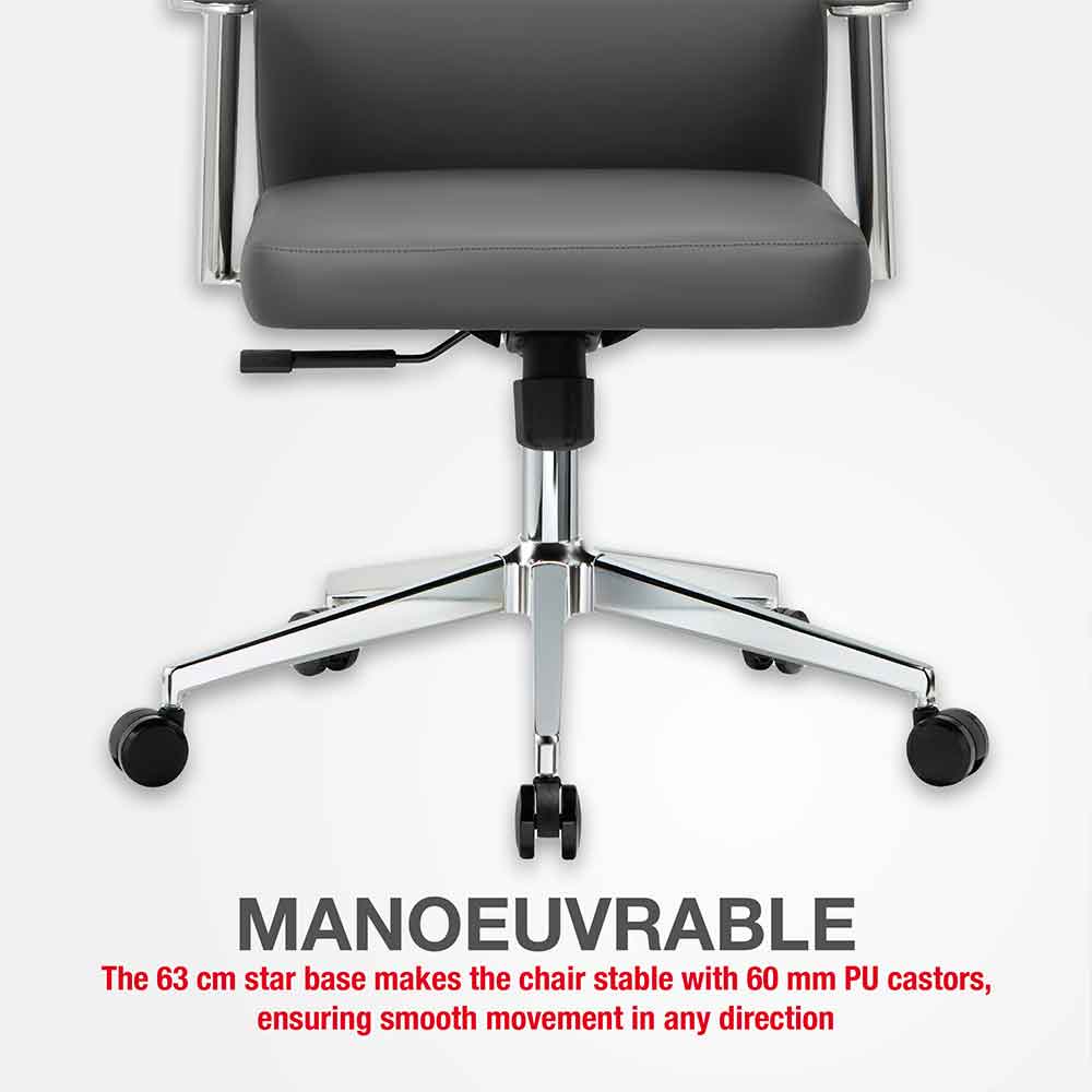 Odenton Faux Leather High-backed Executive Home And Office Chair - Grey