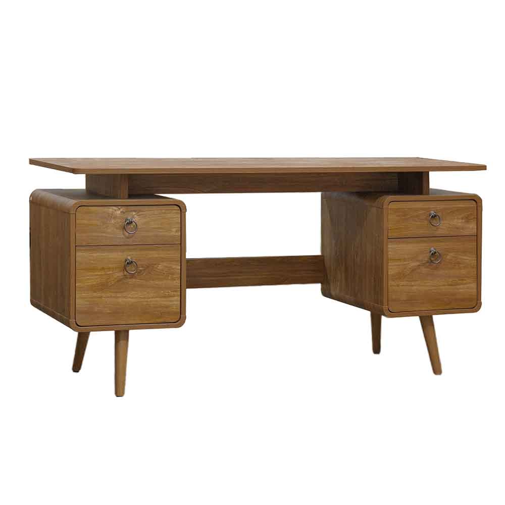 Odenton Wooden Laptop Desk With 2 Doors And 2 Drawers - Walnut