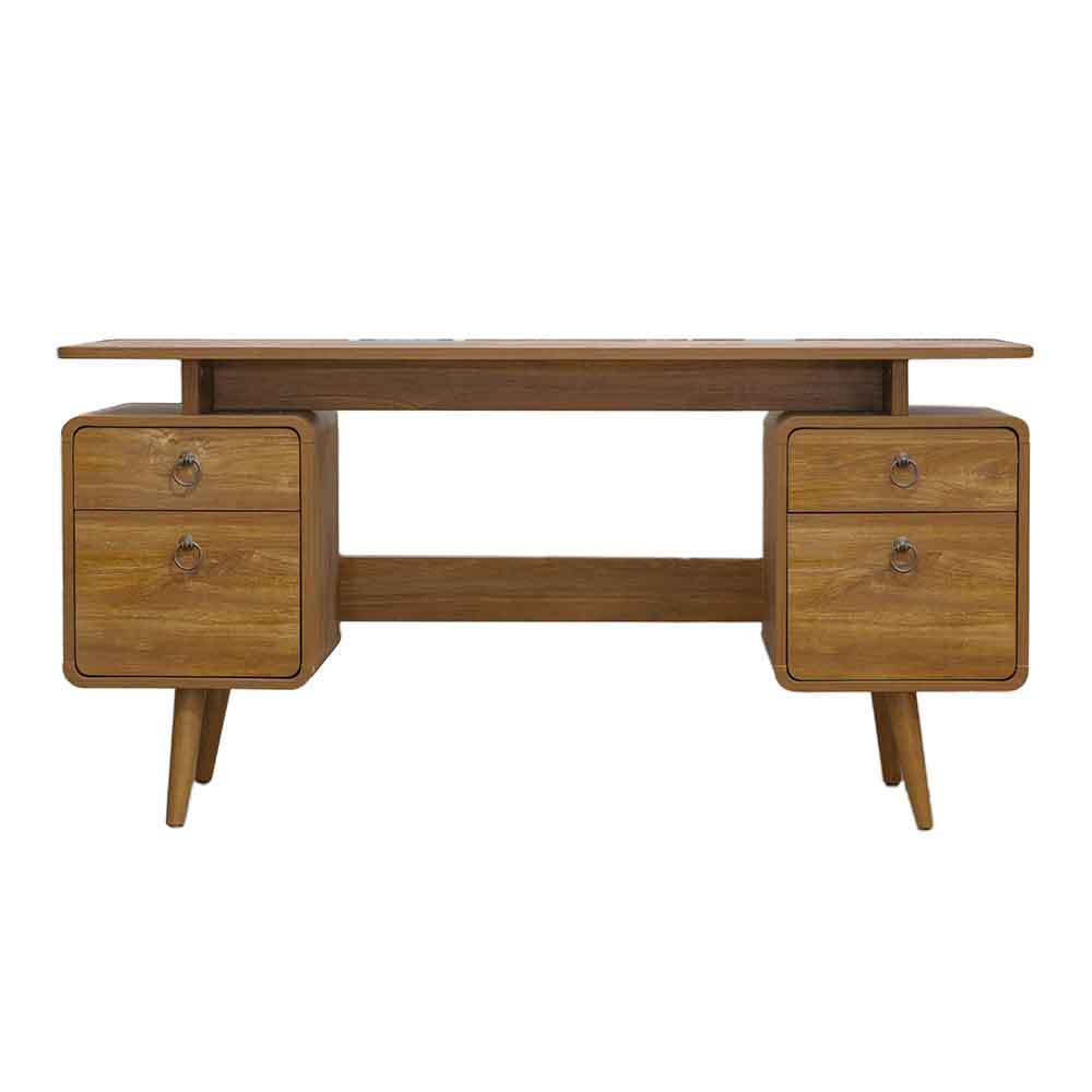 Odenton Wooden Laptop Desk With 2 Doors And 2 Drawers - Walnut