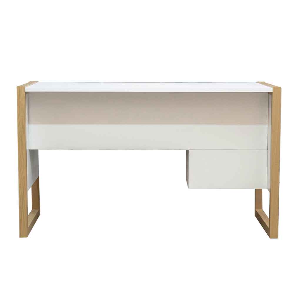 Odenton Wooden Laptop Desk With 3 Drawers - White And Oak