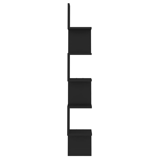Odierne Corner Wooden Wall Shelf In Black