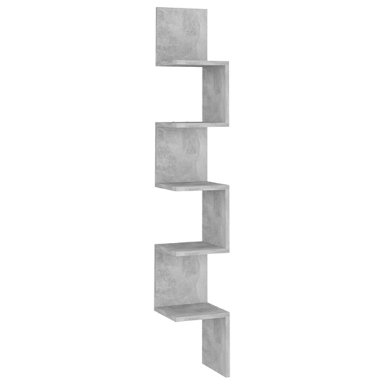Odierne Corner Wooden Wall Shelf In Concrete Effect