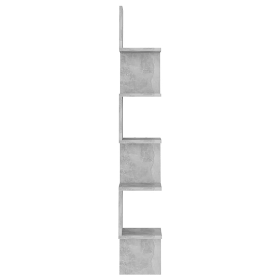 Odierne Corner Wooden Wall Shelf In Concrete Effect