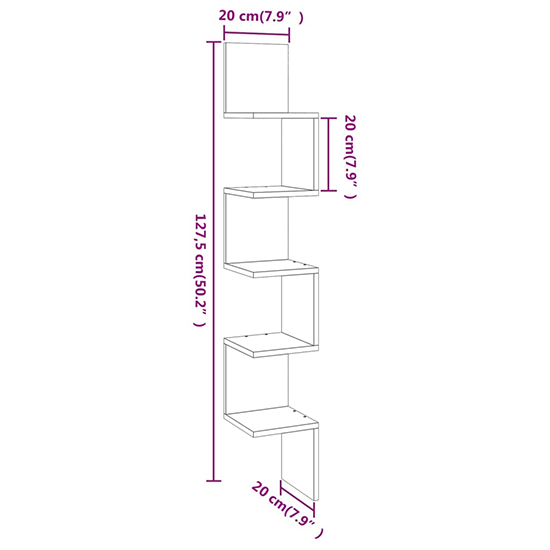 Odierne Corner Wooden Wall Shelf In Smoked Oak