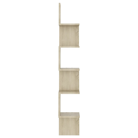 Odierne Corner Wooden Wall Shelf In Sonoma Oak