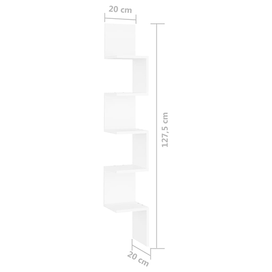 Odierne Corner Wooden Wall Shelf In White
