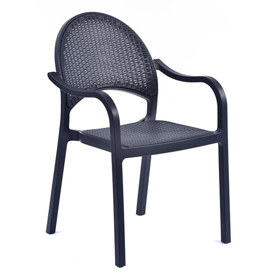 Product photograph of Odilia Outdoor Polypropylene Armchair In Anthracite from Furniture in Fashion