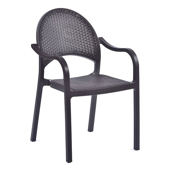 Product photograph of Odilia Outdoor Polypropylene Armchair In Brown from Furniture in Fashion