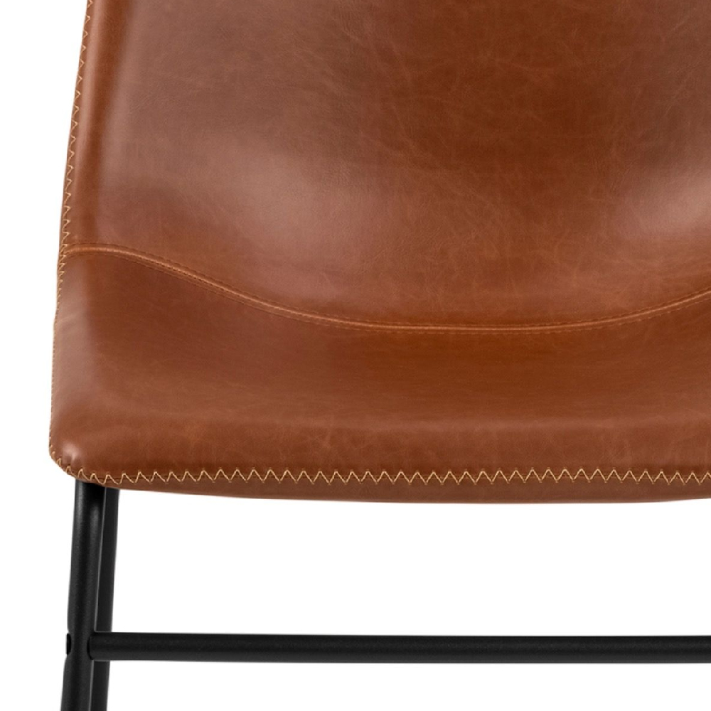 Ogden Brown Leather Dining Chairs In Pair