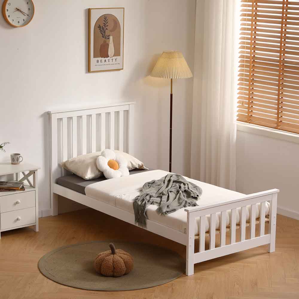 Ogden Wooden Single Bed In White