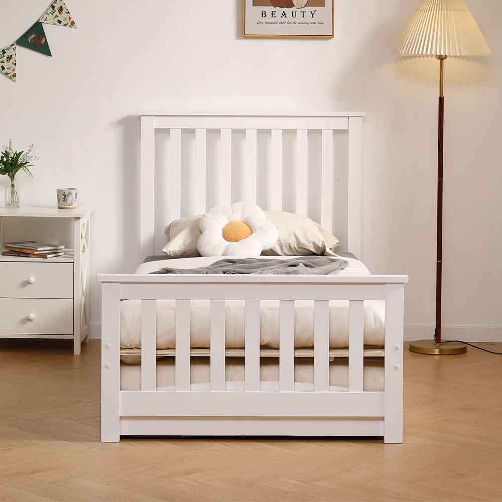 Ogden Wooden Single Bed In White