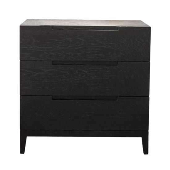 Photo of Ogen wooden chest of 3 drawers in black