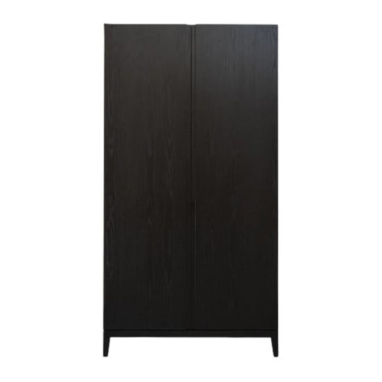 Product photograph of Ogen Wooden Wardrobe With 2 Doors In Black from Furniture in Fashion