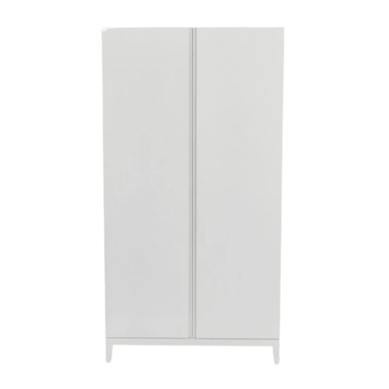 Product photograph of Ogen Wooden Wardrobe With 2 Doors In White from Furniture in Fashion