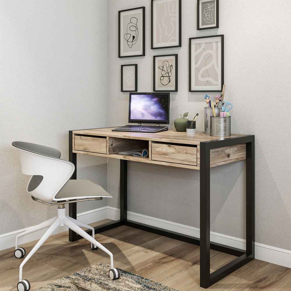 Ogene Wooden Laptop Desk in Atlantic Pine and Black