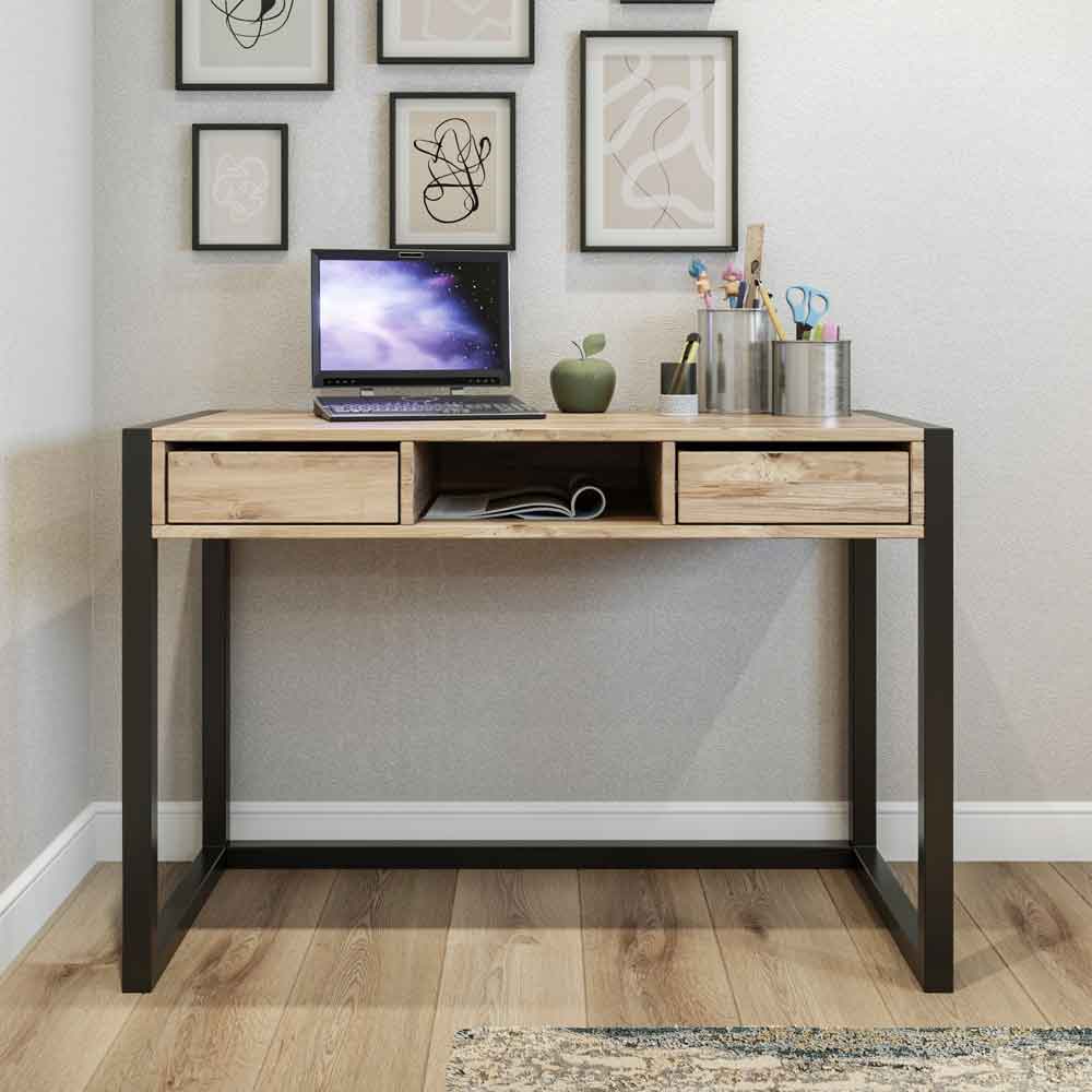 Ogene Wooden Laptop Desk in Atlantic Pine and Black