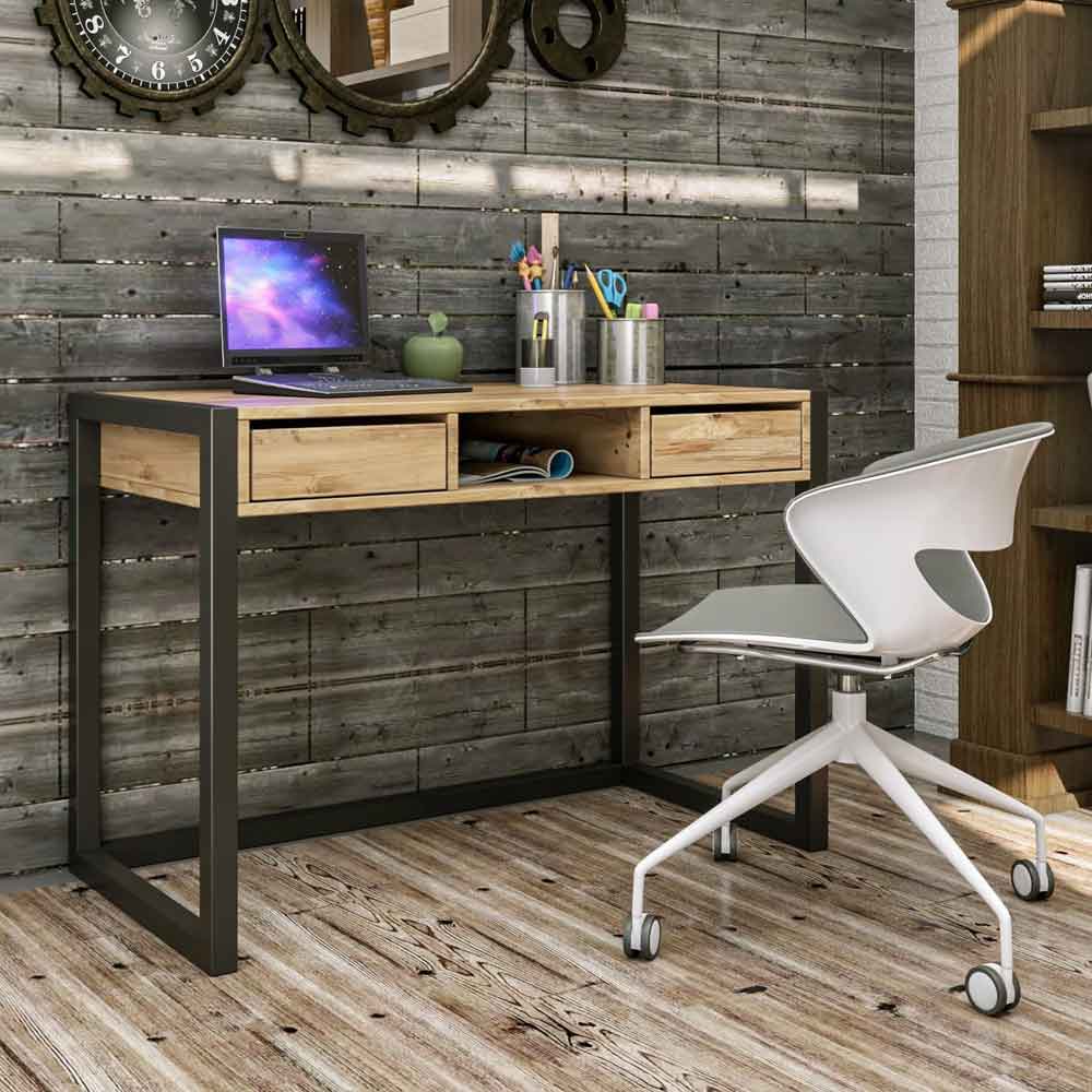 Ogene Wooden Laptop Desk in Atlantic Pine and Black