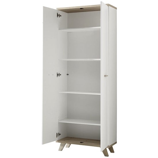 Ohio Home Office Cabinet In White And Sanremo Oak With 2 Doors_2