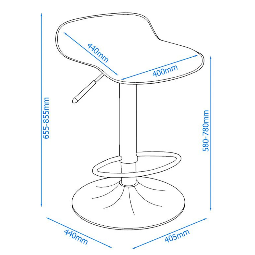 Ohioan Black Leather Bar Stools With Chrome Base In Pair
