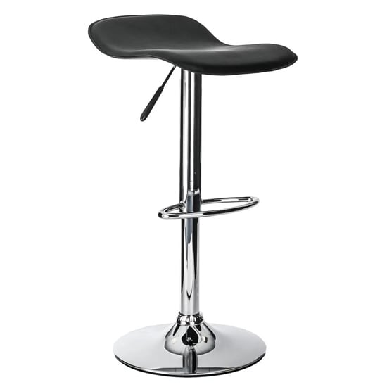 Ohioan Leather Bar Stool With Chrome Base In Black_1