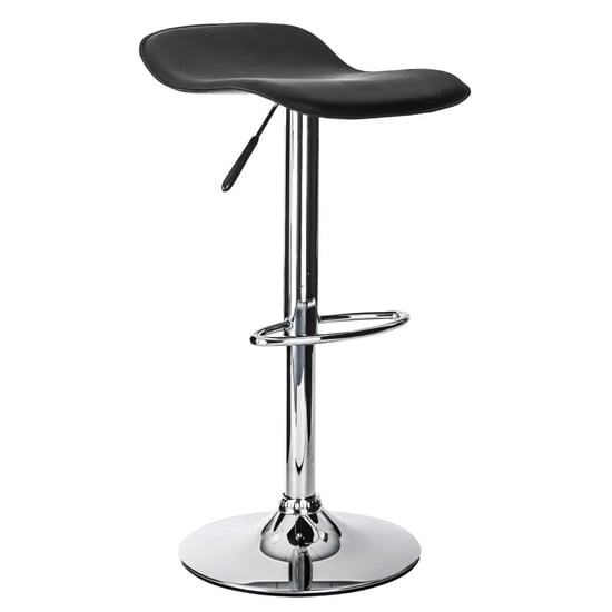 Read more about Ohioan leather bar stool with chrome base in black