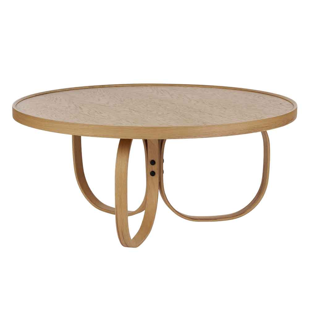 Oita Round Wooden Coffee Table in Oak